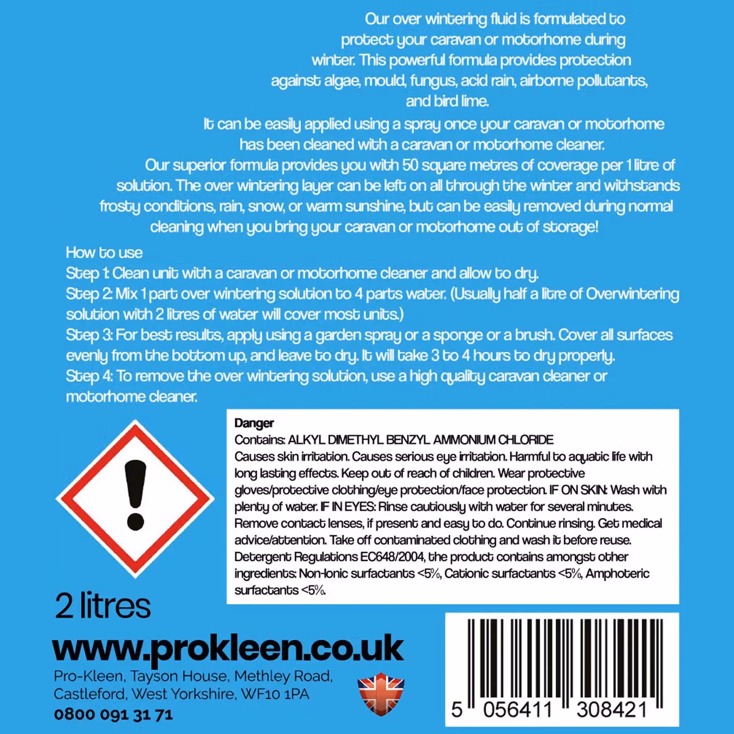 ProKleen Over Winter Exterior Protector for Caravans and Motorhomes, 4 x 2 l, Clear – 4