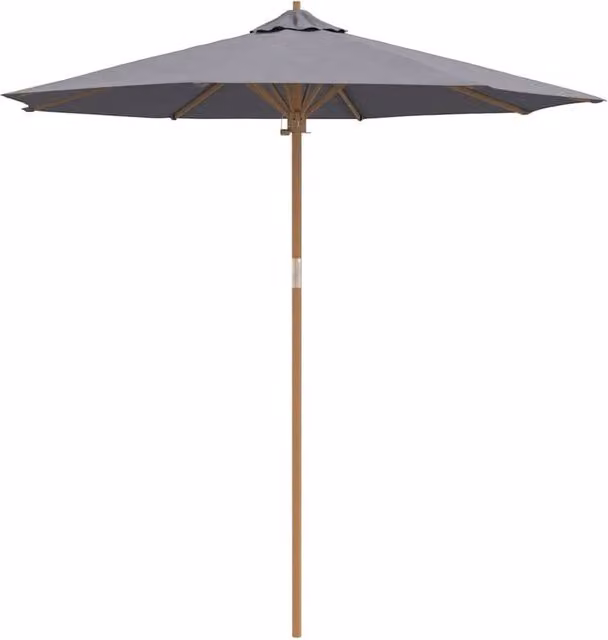 Berkfield Home Dark Grey Bamboo Garden Parasol W: 260 cm, D: 240 cm – 1