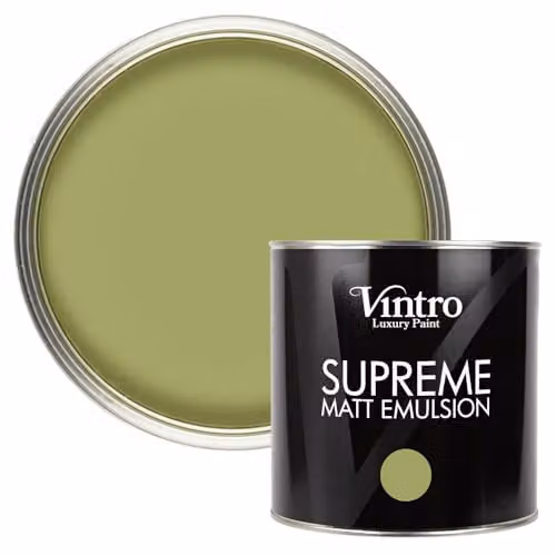 Vintro Green Luxury Matt Emulsion Multi Surface Paint for Walls, Ceilings, Wood and Metal, 2.5 L