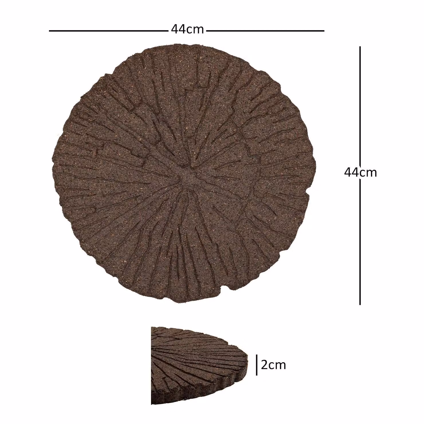 Nicoman Rubber Log Design Garden Stepping Stone, Brown, Dia: 46 cm – 5