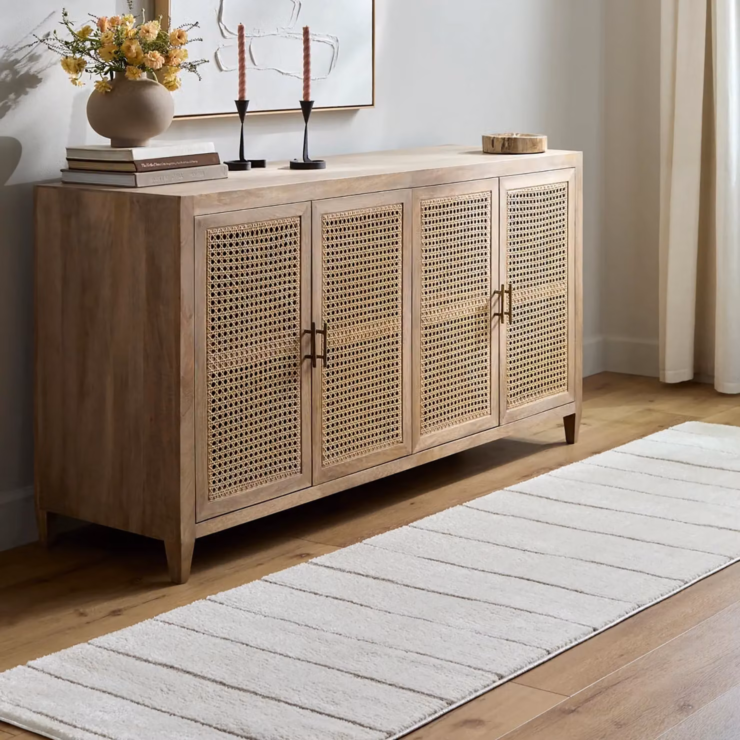 Livabliss Cascade Ivory and Brown Modern High Pile Living and Dining Rug, W/D/H: 80 x 220 cm – 3