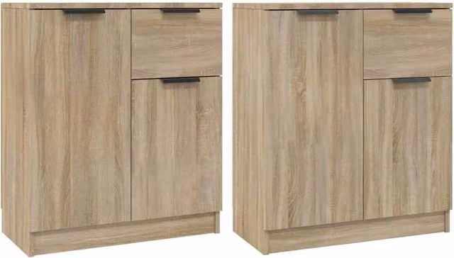 Berkfield Home Set of 2 Sonoma Oak Sideboards in Brown, W/D/H: 60 x 30 x 70 cm – 1