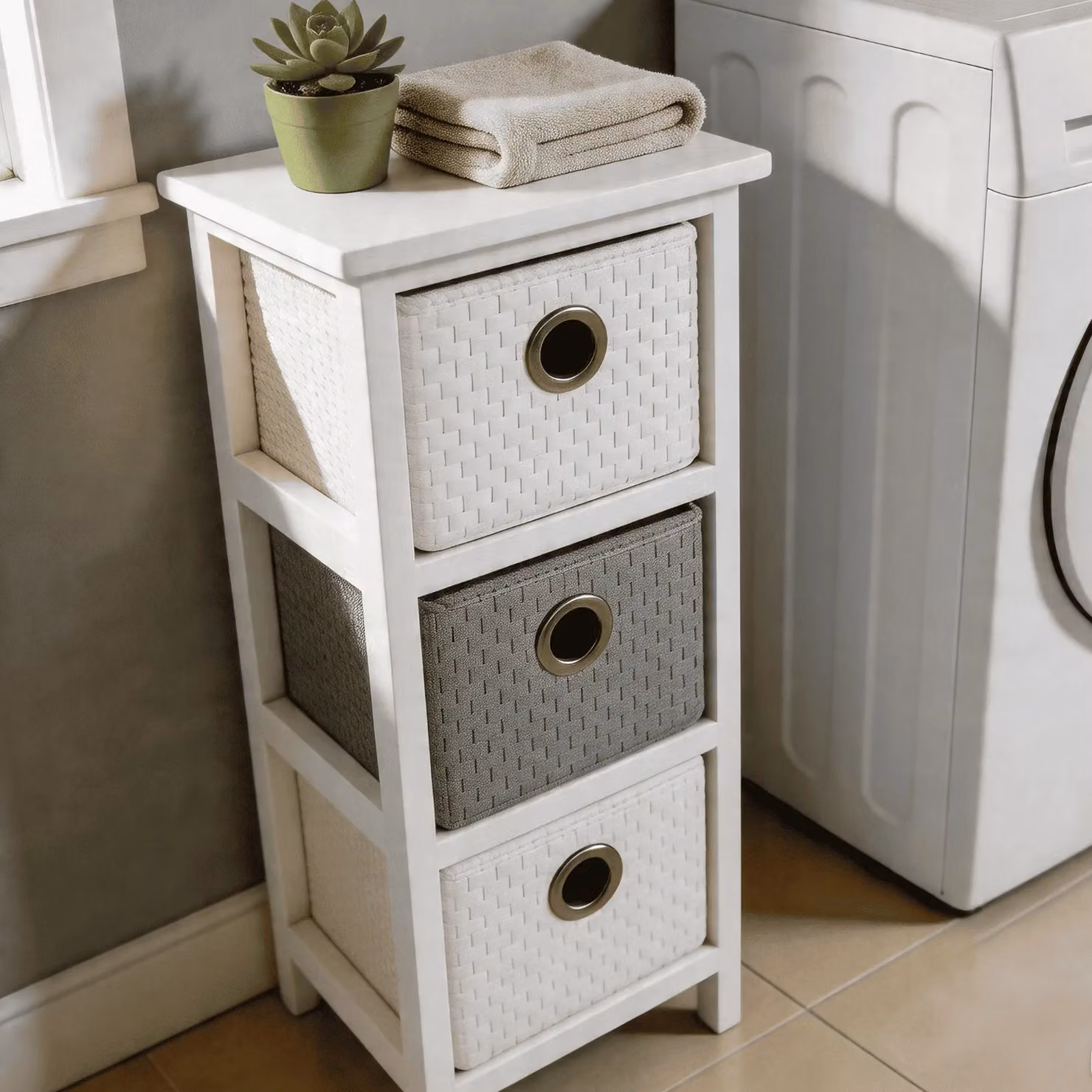 Home Source 3 Drawer Wooden Hallway Storage Chest in White – 2