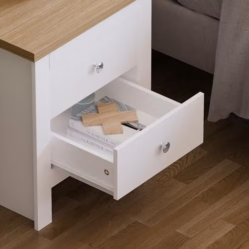 Vida Designs Arlington 2 Drawer Bedside Cabinet in White – 4