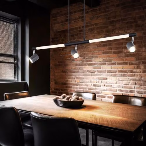 Netlighting Hl Bar LED Pendant Ceiling Light in Matt Black with 3000K Warm White Light – 2