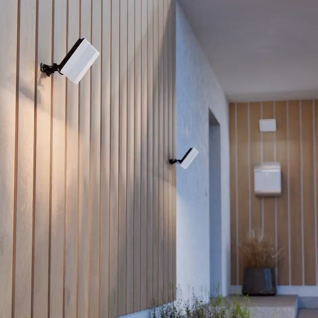 Eglo Machio Black 50W LED Outdoor Floodlight, IP65 Aluminium and Glass Wall Light