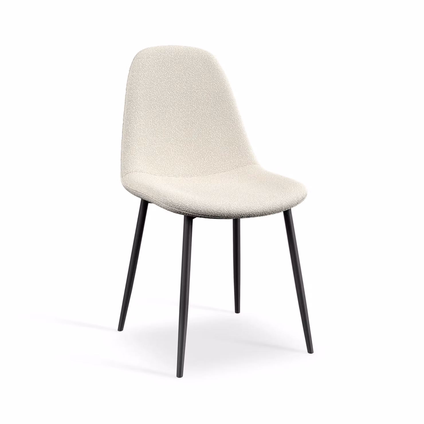More4Homes Set of 6 Maya Boucle Dining Chairs with Metal Legs in White – 2