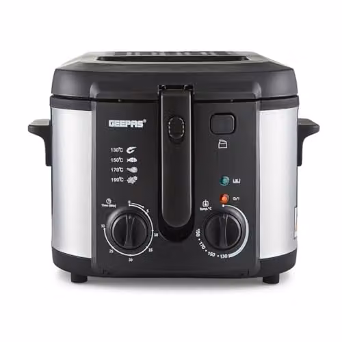 GEEPAS Silver Stainless Steel Deep Fat Fryer with 3L Capacity – 1