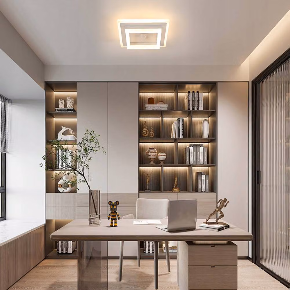 COMELY 26W Modern Square LED Ceiling Light with Motion Sensor, White – 4