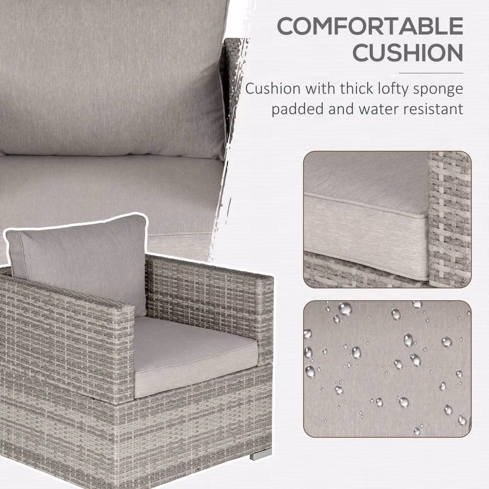 STILVORA Grey Modern Armchair with Rattan and Steel Details – 3
