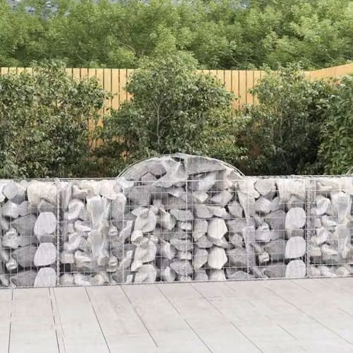 vidaXL 20-Piece Arched Gabion Baskets in Galvanised Steel, Red – 2