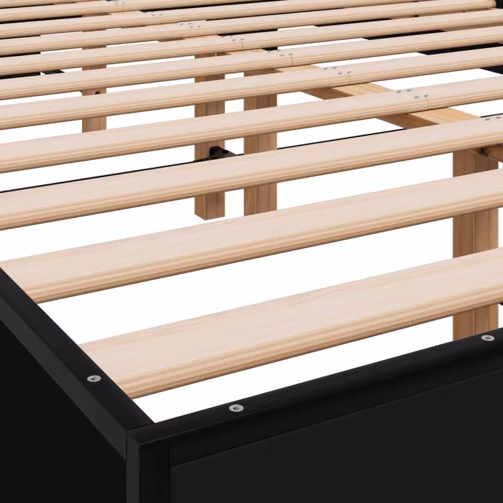 Berkfield Home Durable Bed Frame in Black, W/D/H: 140 x 200 cm – 4