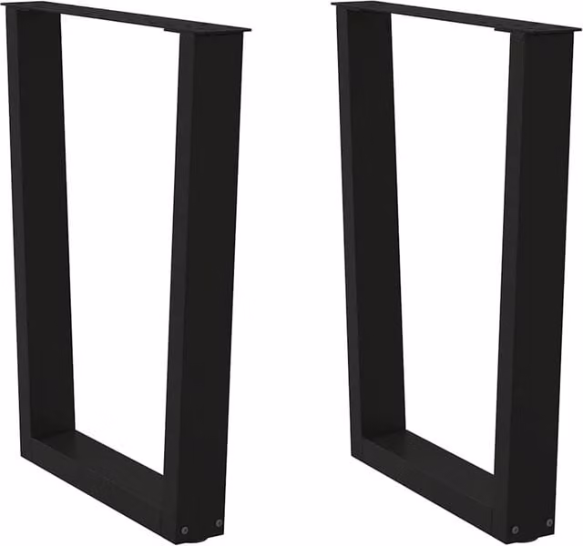 Berkfield Home V-Shape Dining Table Legs, 2 Piece Set, Black Steel, H: 72-73.3 cm x W: 60 cm – 1