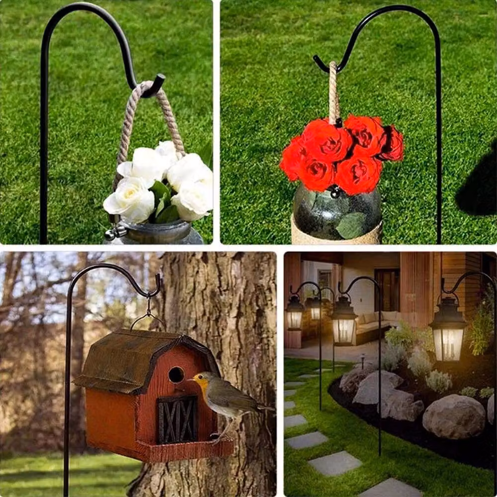 SPETLEK Black Metal Hanging Flower Plant Basket Lamp Hanger – 3