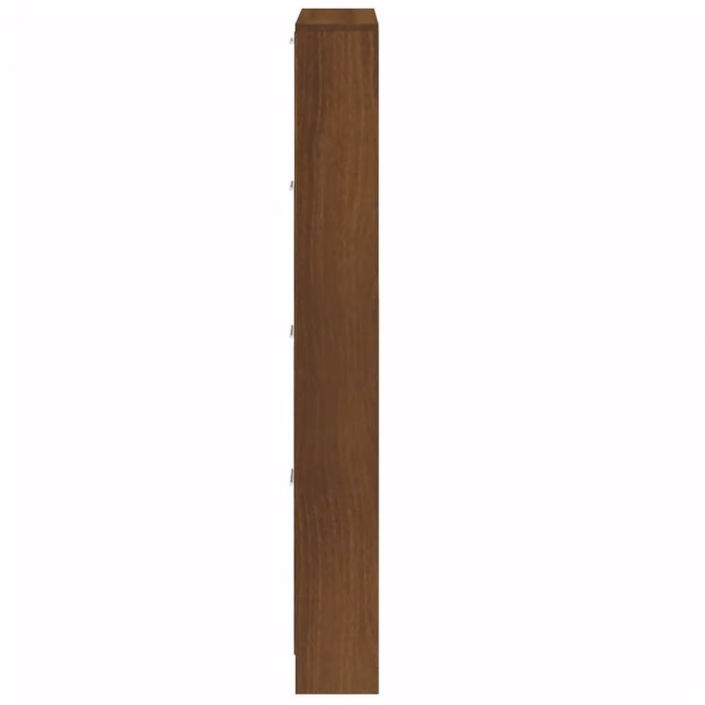 Berkfield Home Brown Oak Shoe Cabinet, W: 59 cm, D: 17 cm, H: 150 cm – 3