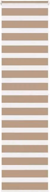 Berkfield Home Zebra Blind in Sand Brown, W: 65 cm, H: 200 cm, Polyester Fabric – 1