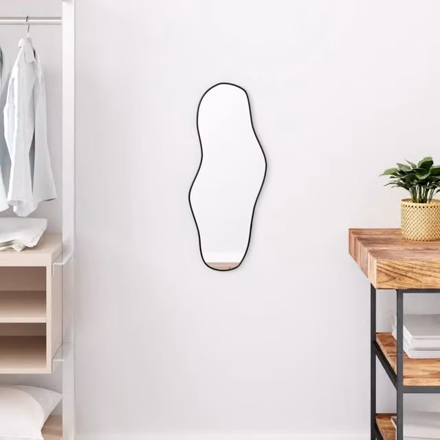 Berkfield Home Minimalist Rectangular Wall Mirror in Black, W: 60 cm, H: 25 cm