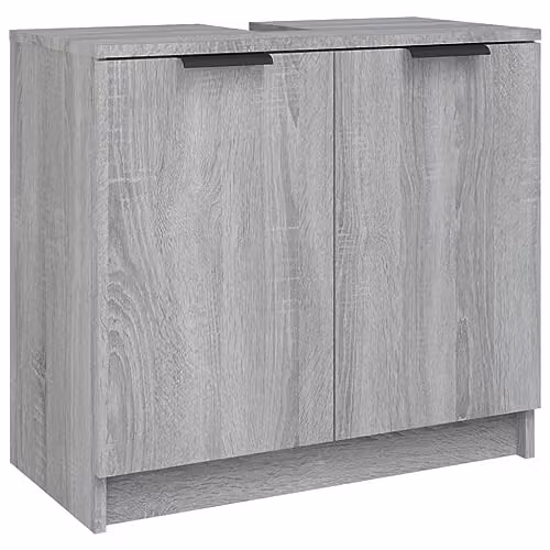 vidaXL Grey Sonoma Bathroom Cabinet in MDF, W/D/H: 64.5 x 33.5 x 59 cm