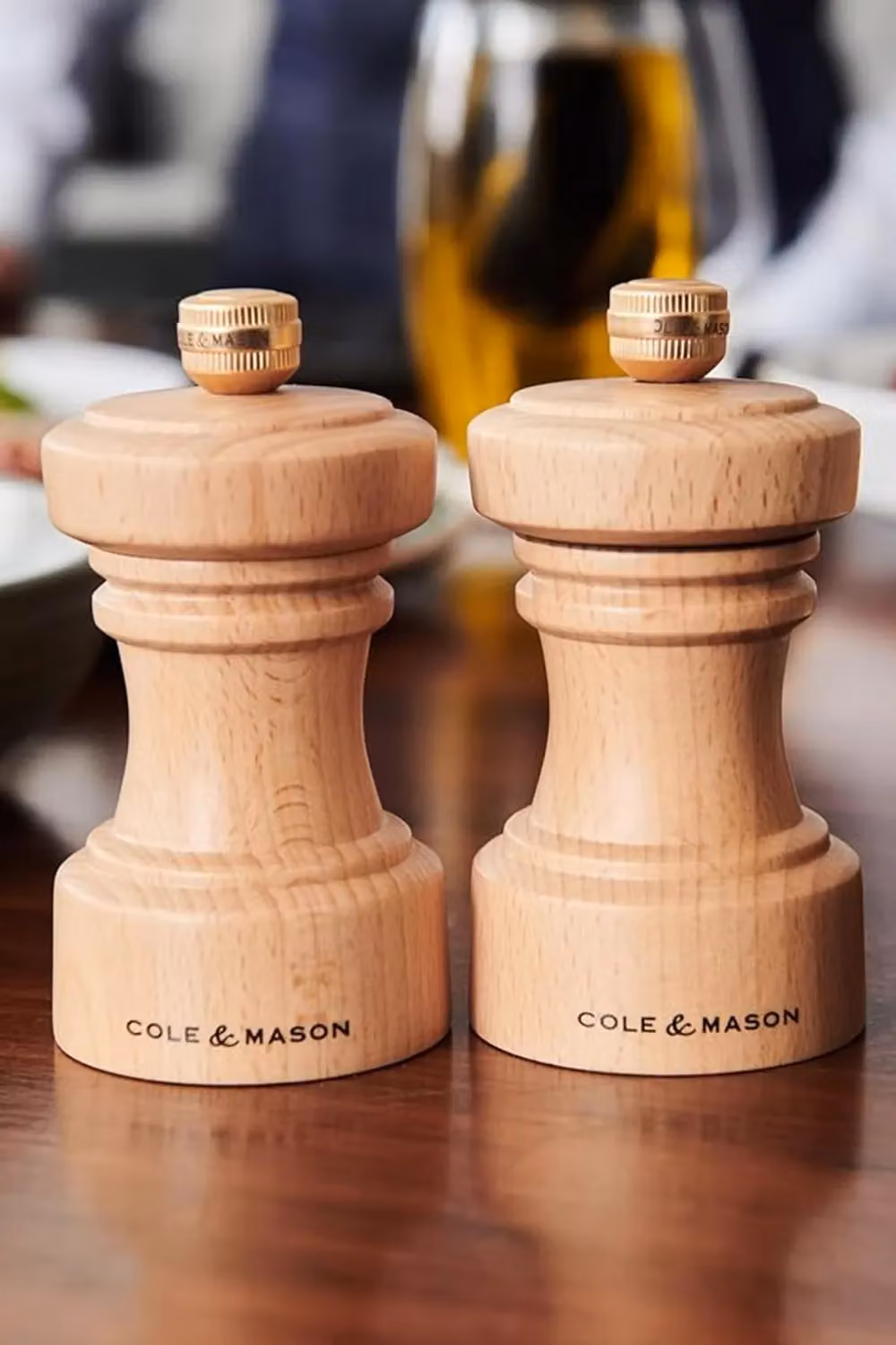 Cole & Mason Hoxton Beech Wood Salt Mill, Brown, Diameter: 10.4 cm – 3