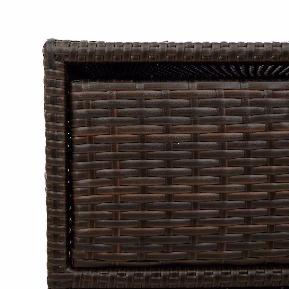 Berkfield Home Garden Storage Cabinet in Brown Poly Rattan and Steel, W/D/H: 55 x 59 x 69 cm – 5