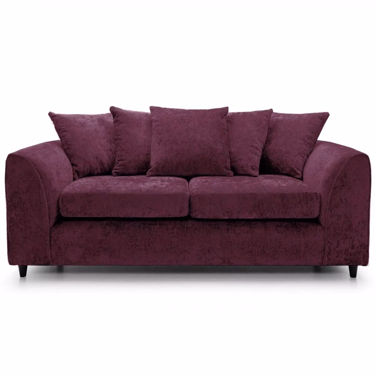 LUXURY LIFE Dylan Chenille Fabric Sofa Set in Aubergine – 2