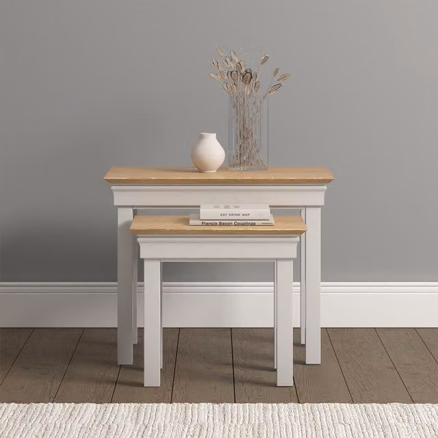 Seconique Bordeaux Nest of 2 Tables in Ivory