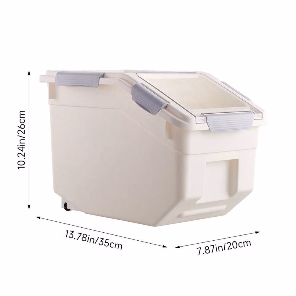 EONLION 10kg Kitchen Rice Dispenser Storage in Grey and White – 2