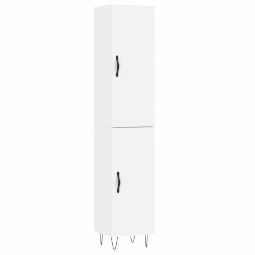 vidaXL Modern White Highboard Storage Cabinet for Living Room