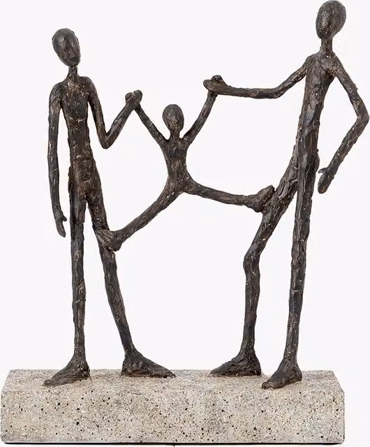 Perch & Parrow Happy Family Abstract Modern Brown Tabletop Sculpture