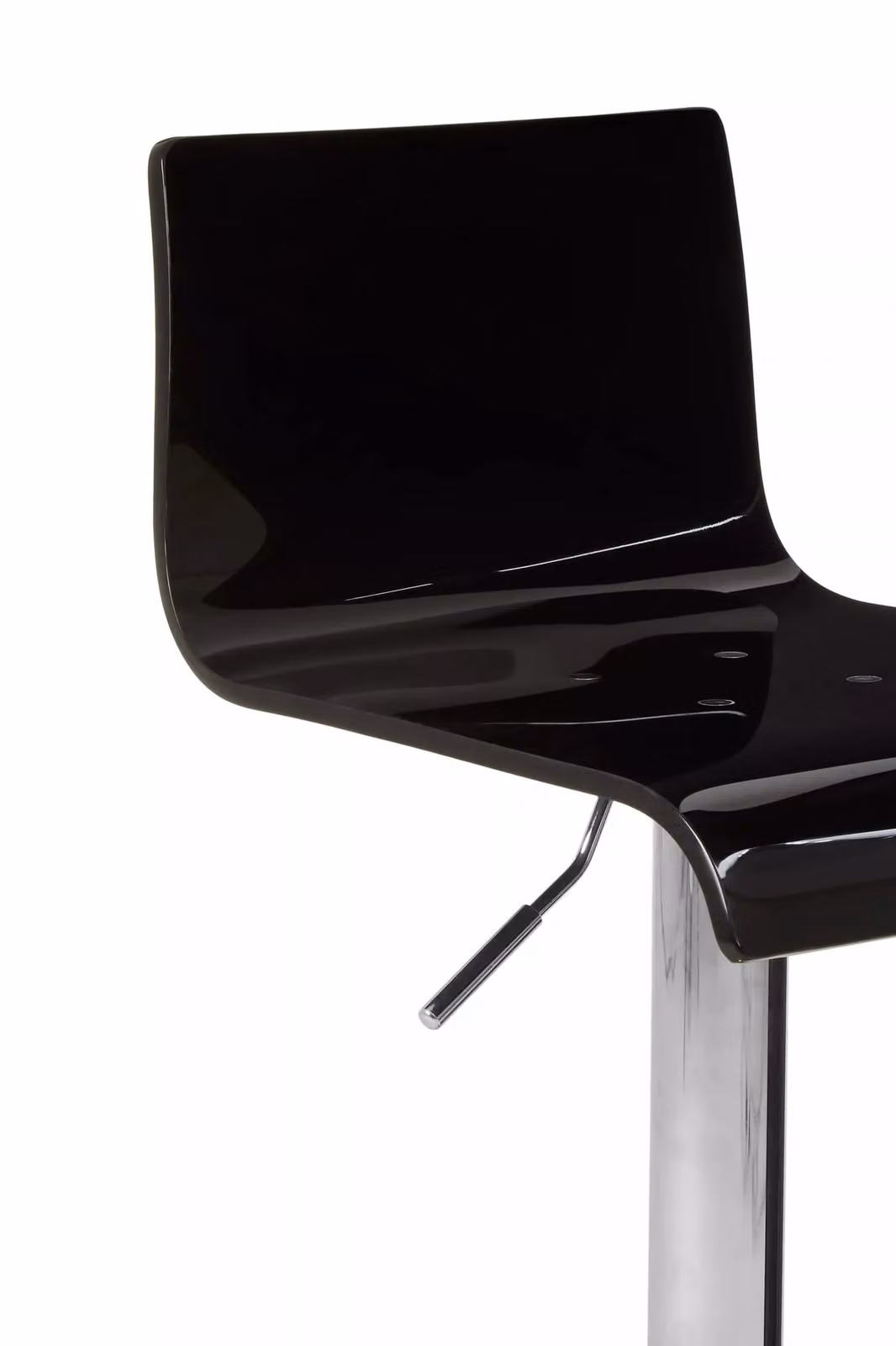 Orsina Modern Black Acrylic Bar Stool with Silver Metal Base – 3