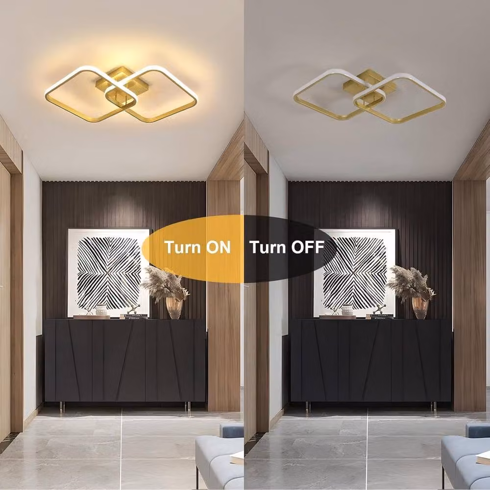 Goeco Modern LED Ceiling Light in Gold, 42W, Warm White, 64 cm – 3