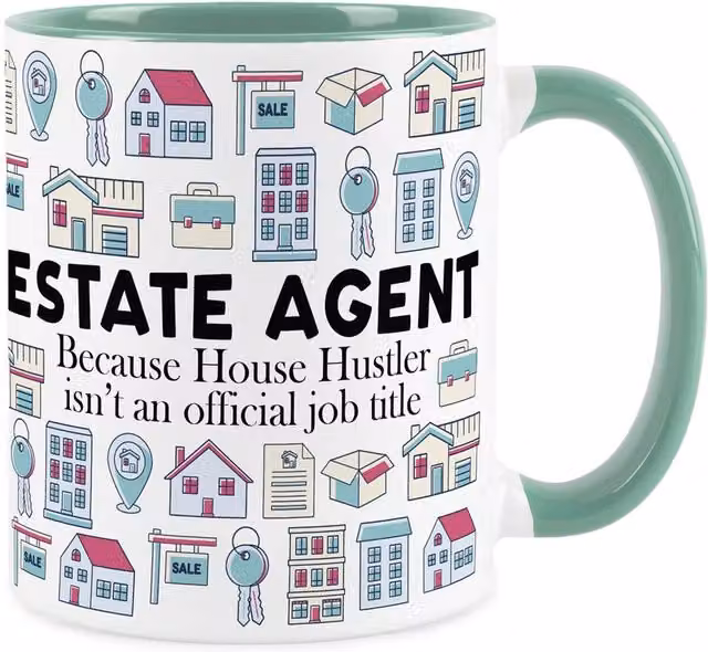 Purely Home Novelty Estate Agent Ceramic Mug in Turquoise