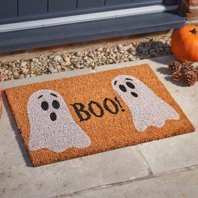 Marco Paul Halloween Ghost Non Slip Coir Door Mat, Brown, W: 40 cm, D: 60 cm – 1