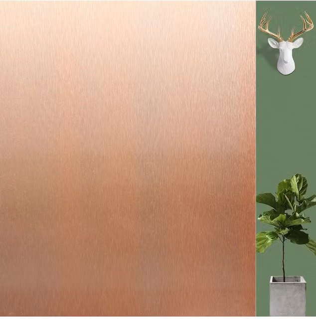 Living and Home Self-Adhesive Vertical Brushed Privacy Window Film in Red