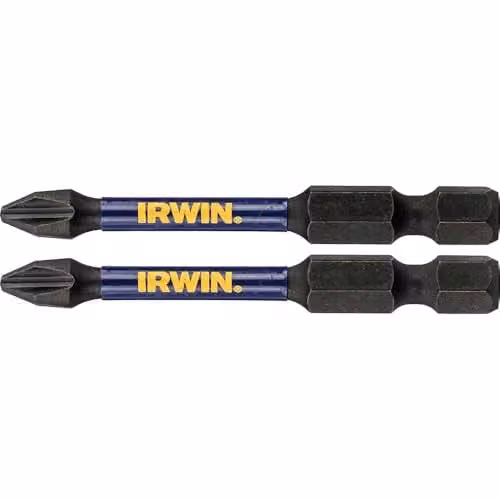 IRWIN Impact Pro Performance PH2 Screwdriver Bits, 57mm, Pack of 2, Black and Multicolour – 1