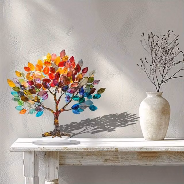 Quipulse Tree of Life 2D Acrylic Multicolour Desk Ornament