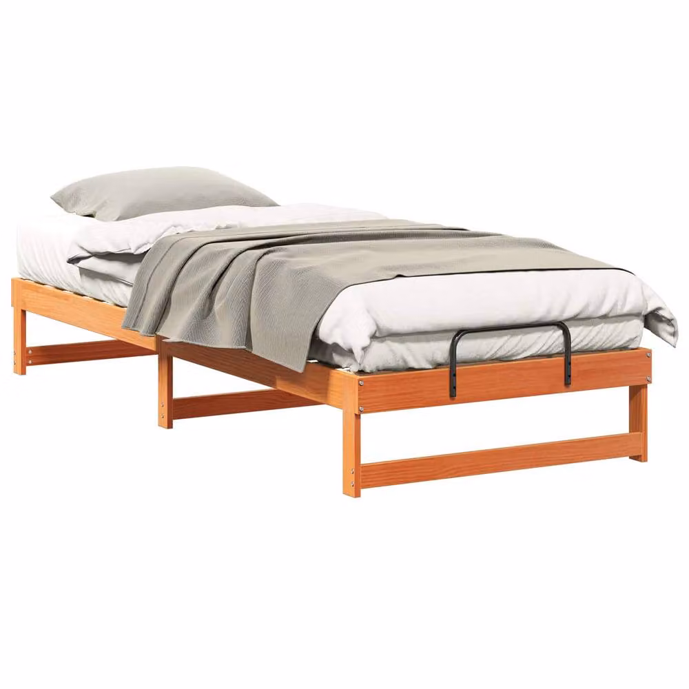 Berkfield Home Modern Solid Pine Wood Bed Frame, Brown, W: 90 cm, L: 220 cm – 2