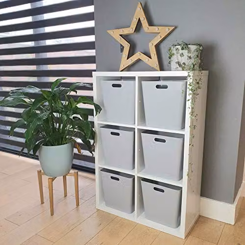 Wham Storage Studio Basket Cube with Label Holder, Grey – 2