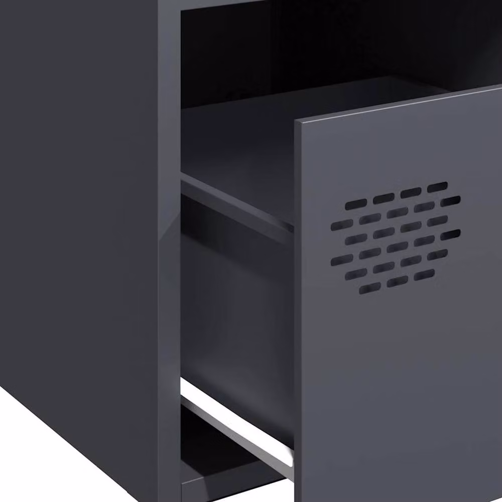 Berkfield Home Anthracite Sideboard in Dark Grey Matt Metal, W/D/H: 35 x 39 x 73.5 cm – 3