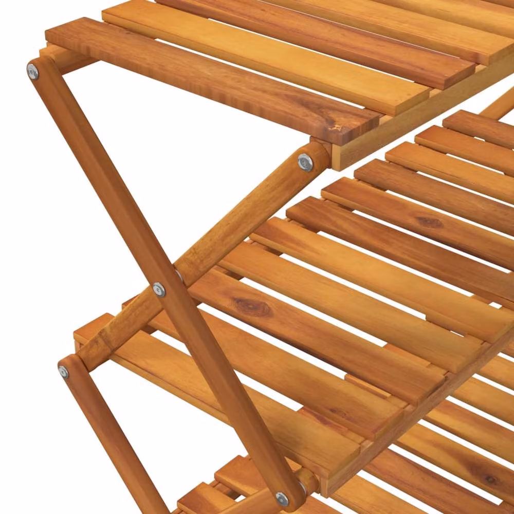 Berkfield Home 3-Tier Folding Acacia Wood Shoe Rack in Brown, W/D/H: 70 x 31 x 63 cm – 4