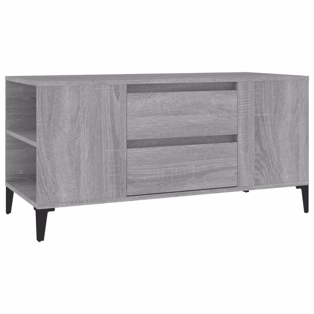 Berkfield Home Modern Grey Sonoma TV Cabinet, W: 102 cm, D: 44.5 cm, H: 50 cm – 2