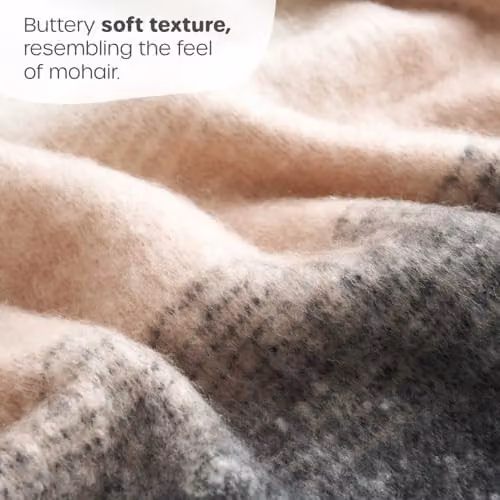 Allure Bath Fashions Ombre Faux Mohair Throw with Fringes, Grey and Green, W/D/H: 130 x 170 cm – 3