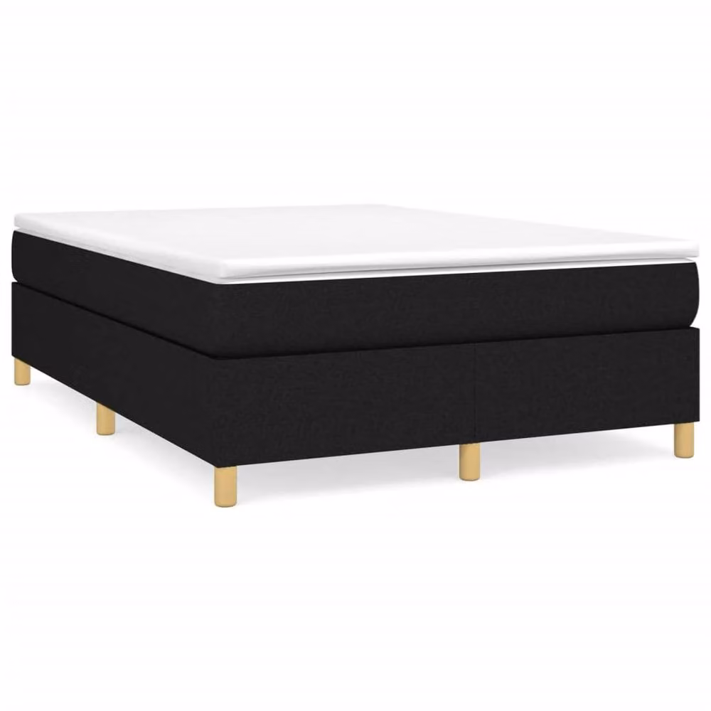 Berkfield Home Durable Box Spring Bed Frame in Black Fabric, W/D/H: 135 x 193 x 35 cm – 3
