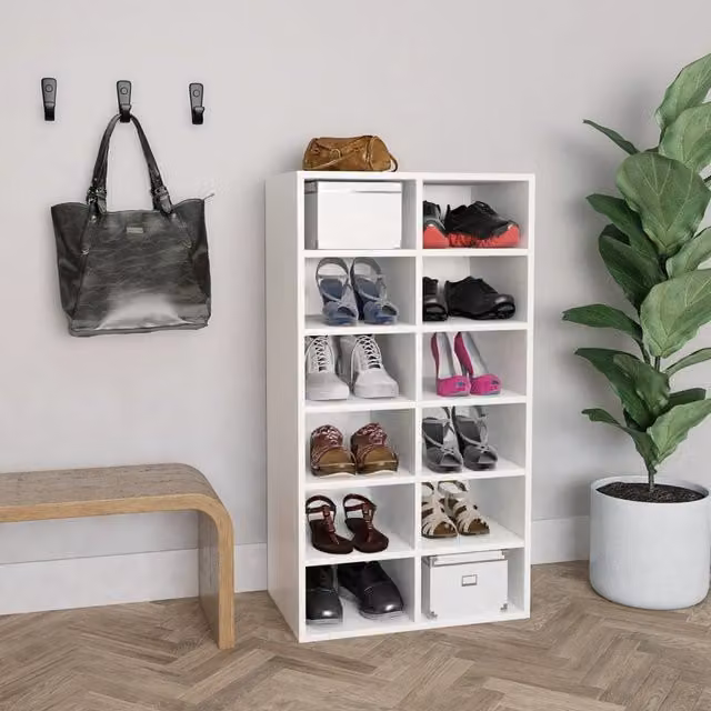 Berkfield Home White MDF Shoe Rack, W/D/H: 54 x 34 x 100.5 cm – 1