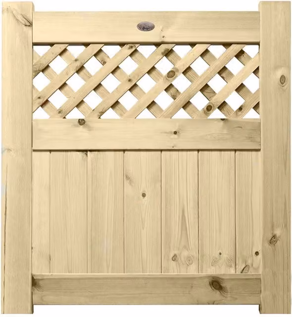 Premier Garden Supplies URBAN Interlocked Tongue Groove Pressure Treated Garden Gate with Diamond Trellis Top, Width: 90 cm