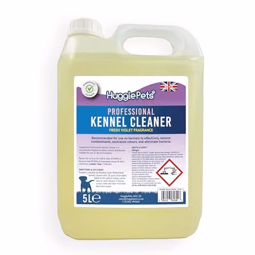 HugglePets Domestic Kennel Cleaner 5L, Fresh Violet Fragrance, Pet-Safe Disinfectant and Deodoriser, Yellow