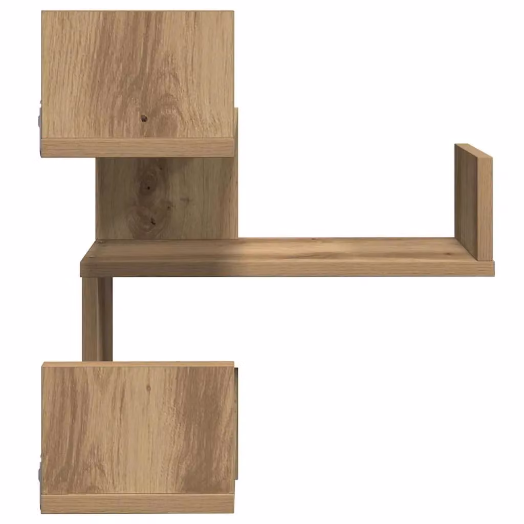 Berkfield Home Artisan Oak Wall Corner Shelf, Brown, W/D/H: 40 x 40 x 49.5 cm – 3