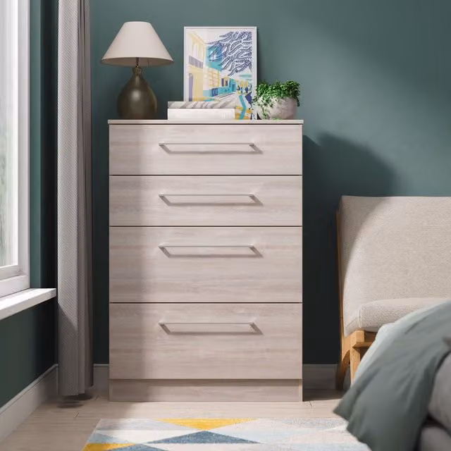 Ready Assembled 2 U Gloucester 4 Drawer Deep Chest in Light Grey – 1