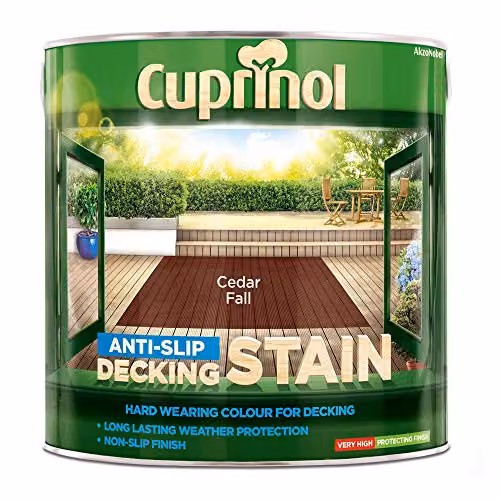 Cuprinol Anti Slip Decking Stain in Cedar Fall Brown, 2.5 l – 2