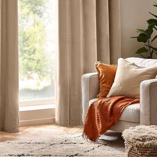 Yard Heavy Chenille Square Filled Cushion in Beige, W/D/H: 50 x 50 x 50 cm – 2